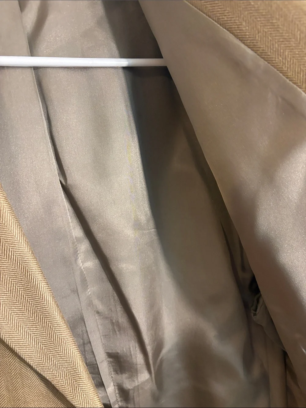 Chaps silk Men's Tan/Brown Three-Button Sport Coat Blazer